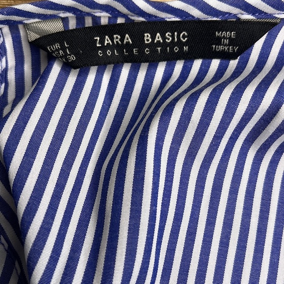 ZARA BASIC Collection Stipe Botanical Long Sleeve Blouse - Picture 6 of 6